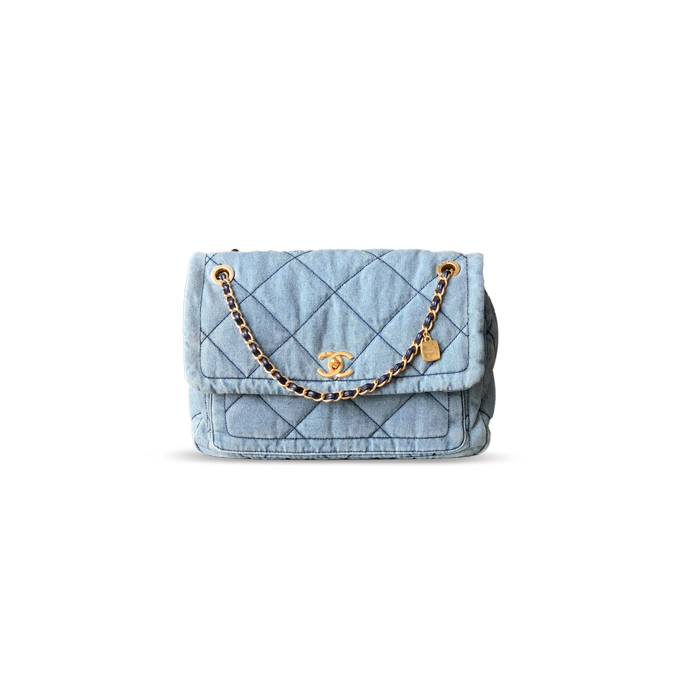 CHANEL DENIM CLASSIC FLAP BAG  (30*17*10cm)